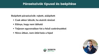 Páraelszívók típusai, beépítése